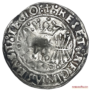 IMPERIO ESPAÑOL, SEVILLA, 1 REAL (1506-1525) F CORONADA. CONTRAMARCA DE LETRA P GÓTICA, ATRIBUIDA A PANAMÁ