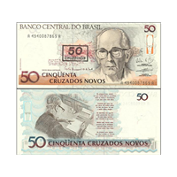 BRASIL,  50 CRUZEIROS, REIMPRESOS SOBRE 50 CRUZADOS NOVOS - AÑO 1990  - P.223. (AMERICA) .       **CHUCHOPEREZ**