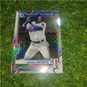 MÁXIMO ACOSTA ROOKIE SILVER REFRACTOR BOWMAN CHROME 2021 FIRST BOWMAN